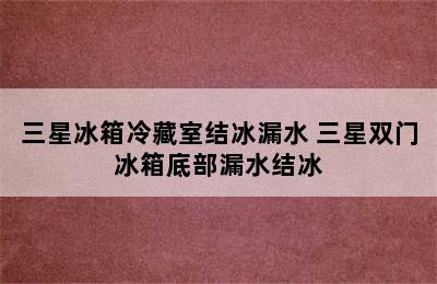 三星冰箱冷藏室结冰漏水 三星双门冰箱底部漏水结冰